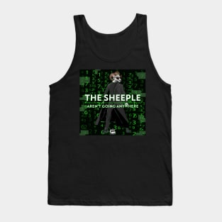 Sheeple Aint Going Anywhere Cartoon Parody Tank Top